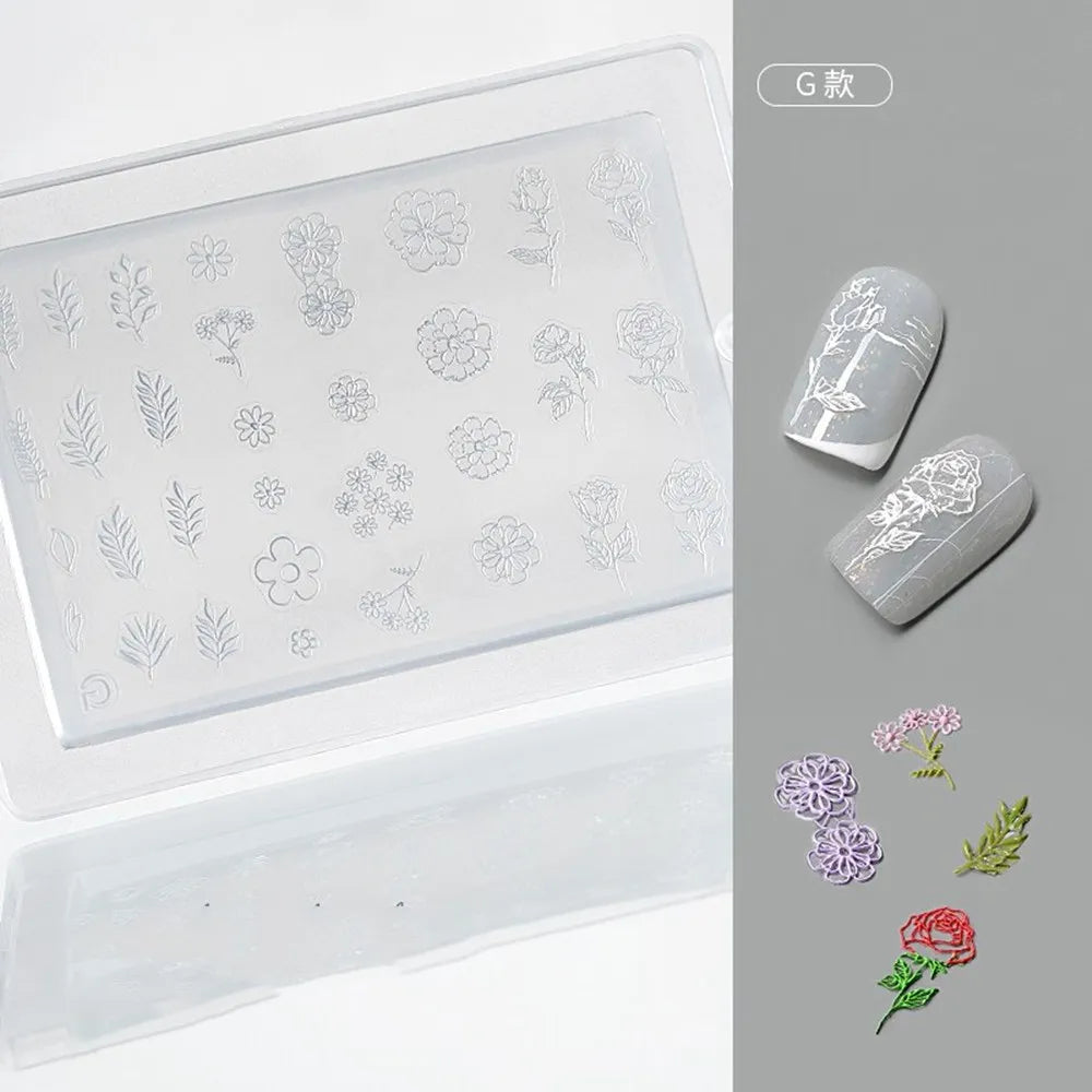 1pc Sweater Knitting Lace 3D Acrylic Mold Nail Art Decoration Nails DIY Design Silicone  Nail Art Template Nail  Mold