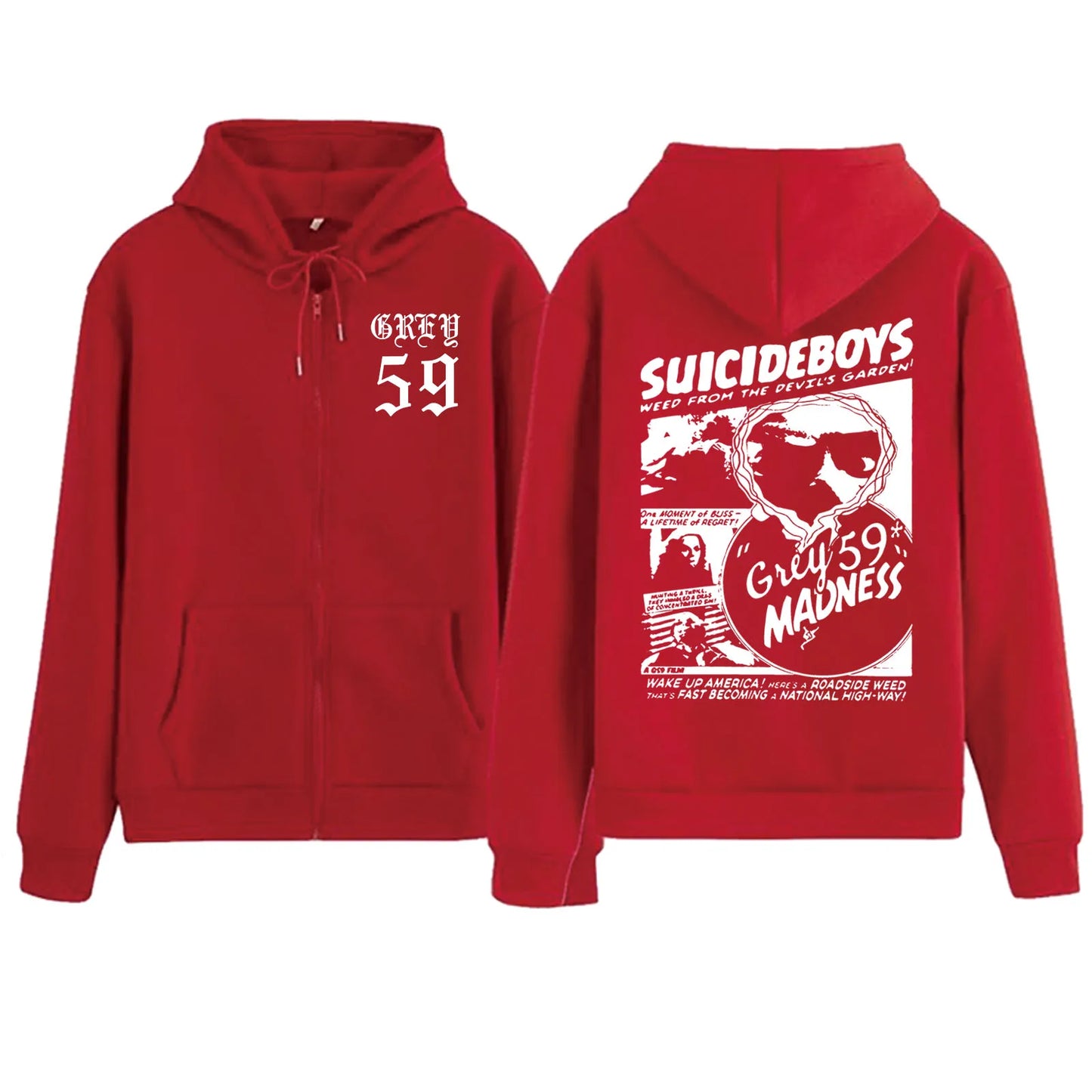 Suicideboys G59 Zipper Hoodies For Men Women Long Sleeves Streetwear Retro Gothic Hip Hop Music Fans Gift Zip-up Jacket Coats