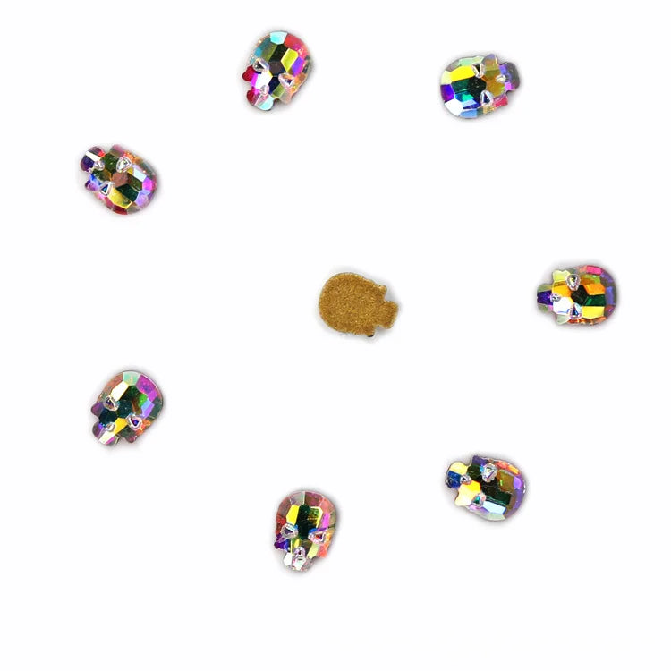 100pcs AB clear Rhinestone 4-10mm Nail Art Shape Top Crystal AB Czech Crystal Rhinestone Flatback Elongated Glass Stones ZZ15244