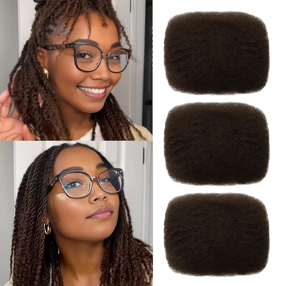 Afro Kinkys Bulk Synthetic Hair for Dreadlock Extensions Loc Repair Braiding Twist Tight Afro Kinky Synthetic Hair for Locs