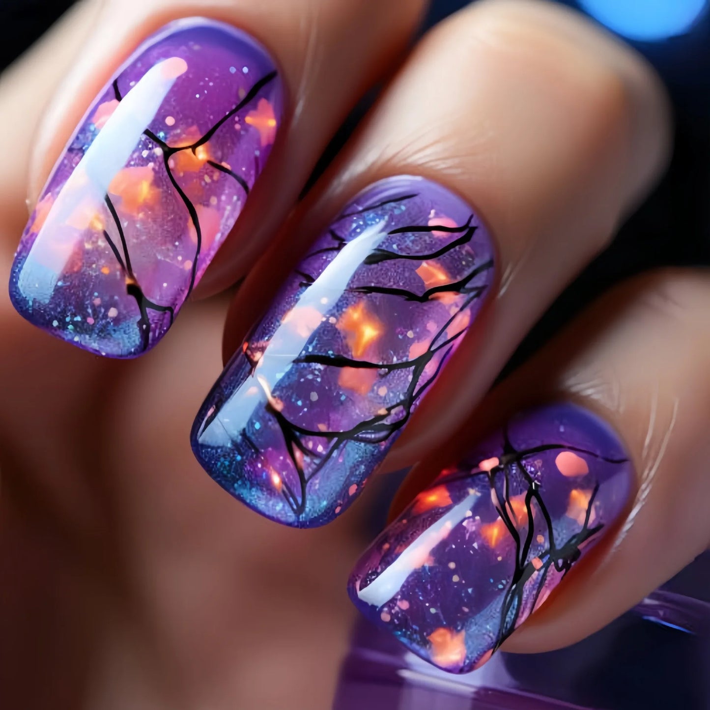 24Pcs Ladder-shaped Ballet False Nails with Glue Stripe Floral Nail Art Ombre French Press on Acrylic Nail Tips for Spice Girls