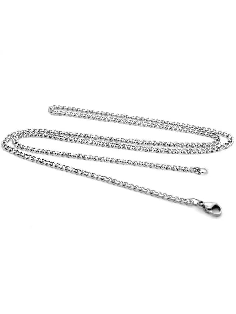 3mm Men's Cuban Chain Necklace Simple Stainless Steel Necklace Fashion Titanium Steel Jewelry Trend Accessories Gift Viralgem Store
