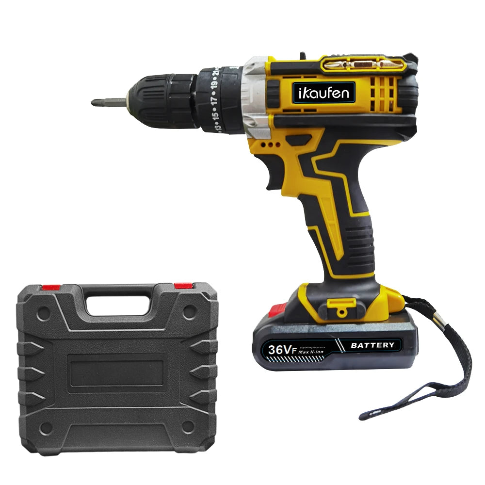 21V Cordless Drill Electric Screwdriver Mini Wireless Power Driver Lithium-Ion Battery Home DIY Cordless Drill Set
