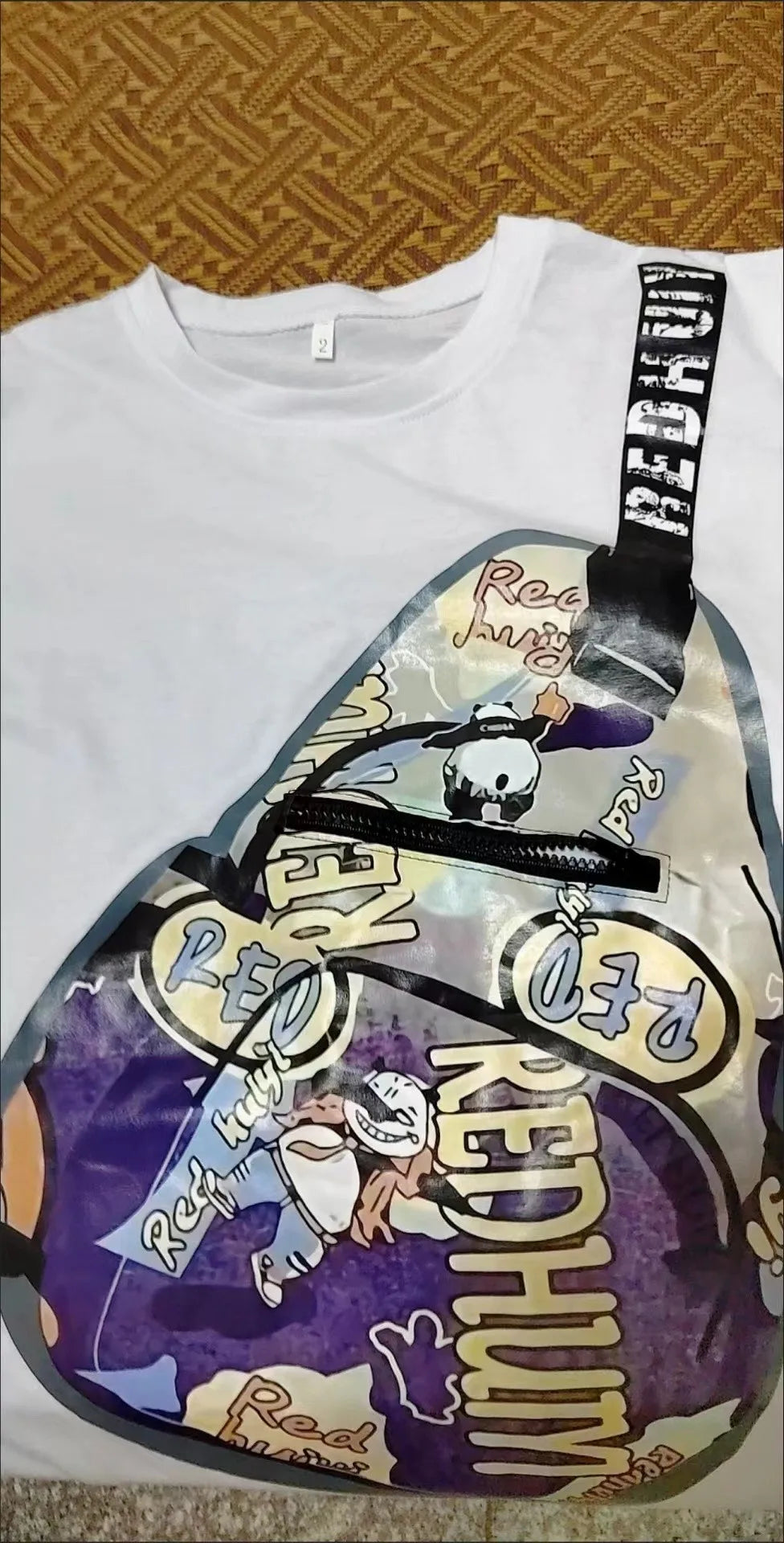 Summer Y2k Clothes New Messenger Bag Printed Pocket Zipper T-shirt Women Europea Style Casual Large Size Couple Casual Tees Tops