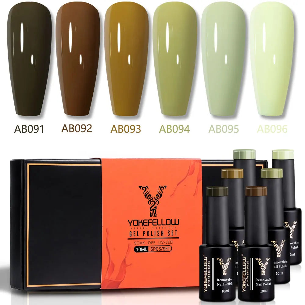 YOKEFELLOW  Pastel Gel Nail Polish Set 6 Colors Spring Summer Macaron Gel Nail Kit Soak Off Nail Art DIY Manicure Gift for Girl Viralgem Store