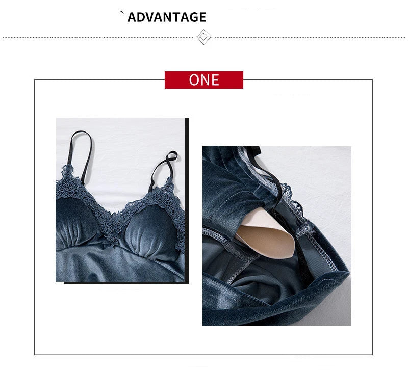 TOP Casual Velour Home Clothing 4pcs Sleep Set Intimate Lingerie Women Pajamas Suit Long Sleeve Lace Velvet Homewear Pyjamas Viralgem Store