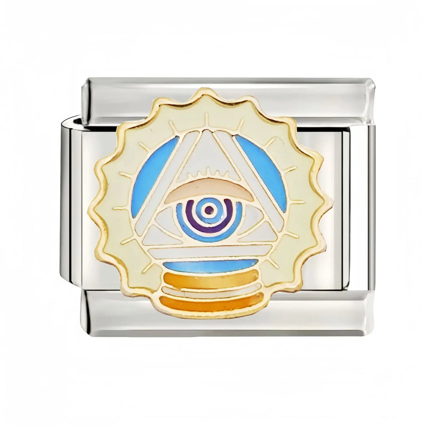 Vintage Amulet Devil Eyes Pyramid Love Heart Beads fit 9mm Italian Charm Links Bracelet Stainless Steel DIY Jewelry Making Gifts Viralgem Store