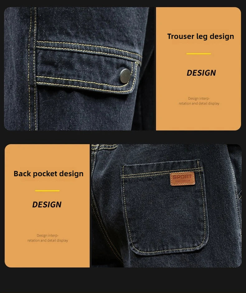 Spring Autumn Jean Men Elastic Waist Harem Hip-hop Denim Pant Male Street Fashion Big Size Loose Fit Baggy Jogger Cowboy Trouser