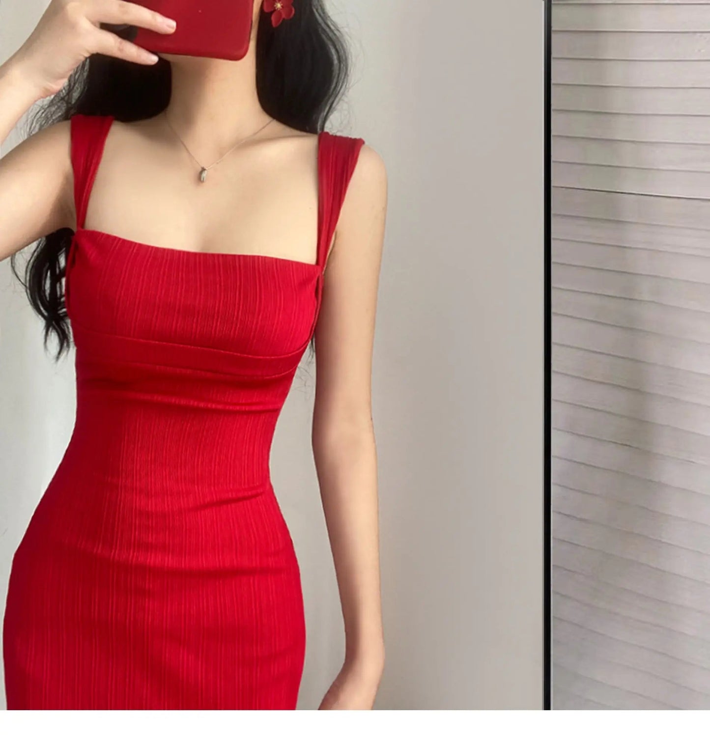 WOMENGAGA Red Dress Mini Summer 2023 New Sexy Short Female Dress Elegant Hot Sexy Korean Women Dresses Sweet 2023 94S6 Viralgem Store
