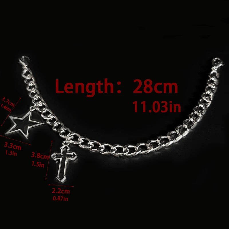 1pc Big Star Charms Chunky Chains Martin Boots Canvas Shoes Buckles Decoration Y2k Hearts Shoes Accessories Harajuku Jewelry Viralgem Store