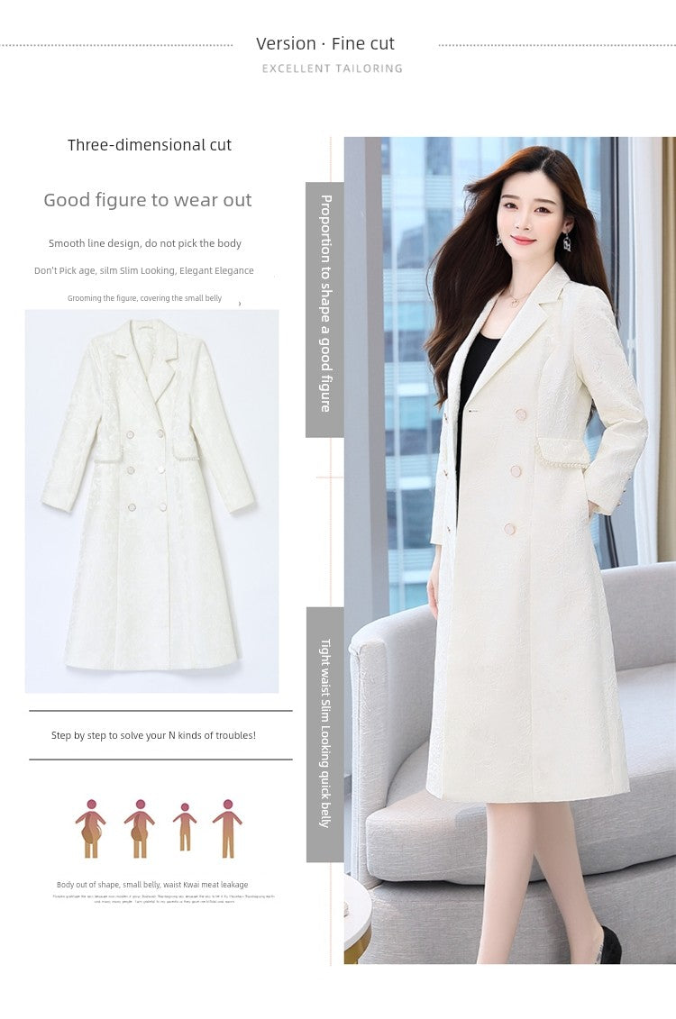 2024 Fashion Minimalist Generous Elegant Elegance Double Breasted Mid Length Long Length Trench Coat