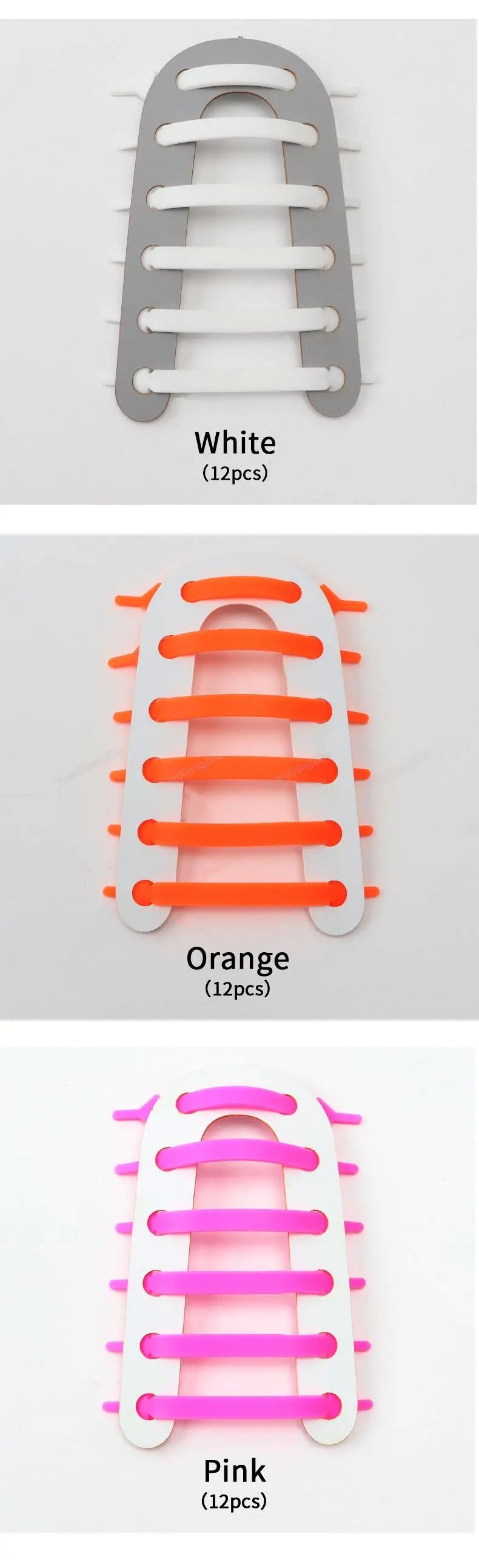12Pcs Silicone Shoelaces for Shoes Elastic Laces Sneakers No Tie Shoe laces Kids Adult Rubber Shoelace One Size Fits All Shoes