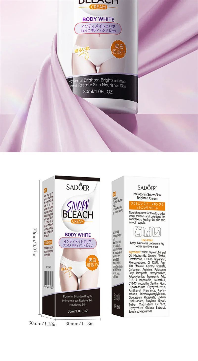 Whitening Cream Private Parts Underarm Bleaching Serum Whiten Butt Knee Brighten Inner Thigh Intimate Parts Dark Remove Melanin Viralgem Store