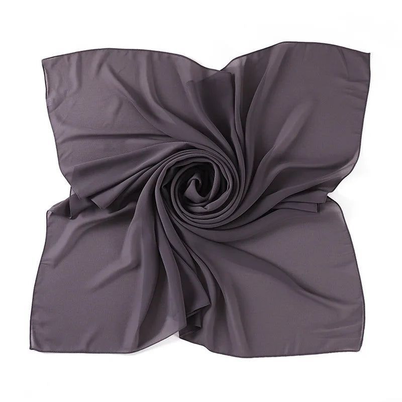 90*90CM Headwrap Heavy Chiffon Square Scarf Muslim Hijabs Women Underscarf Fashion Casual Plain Color Hijab