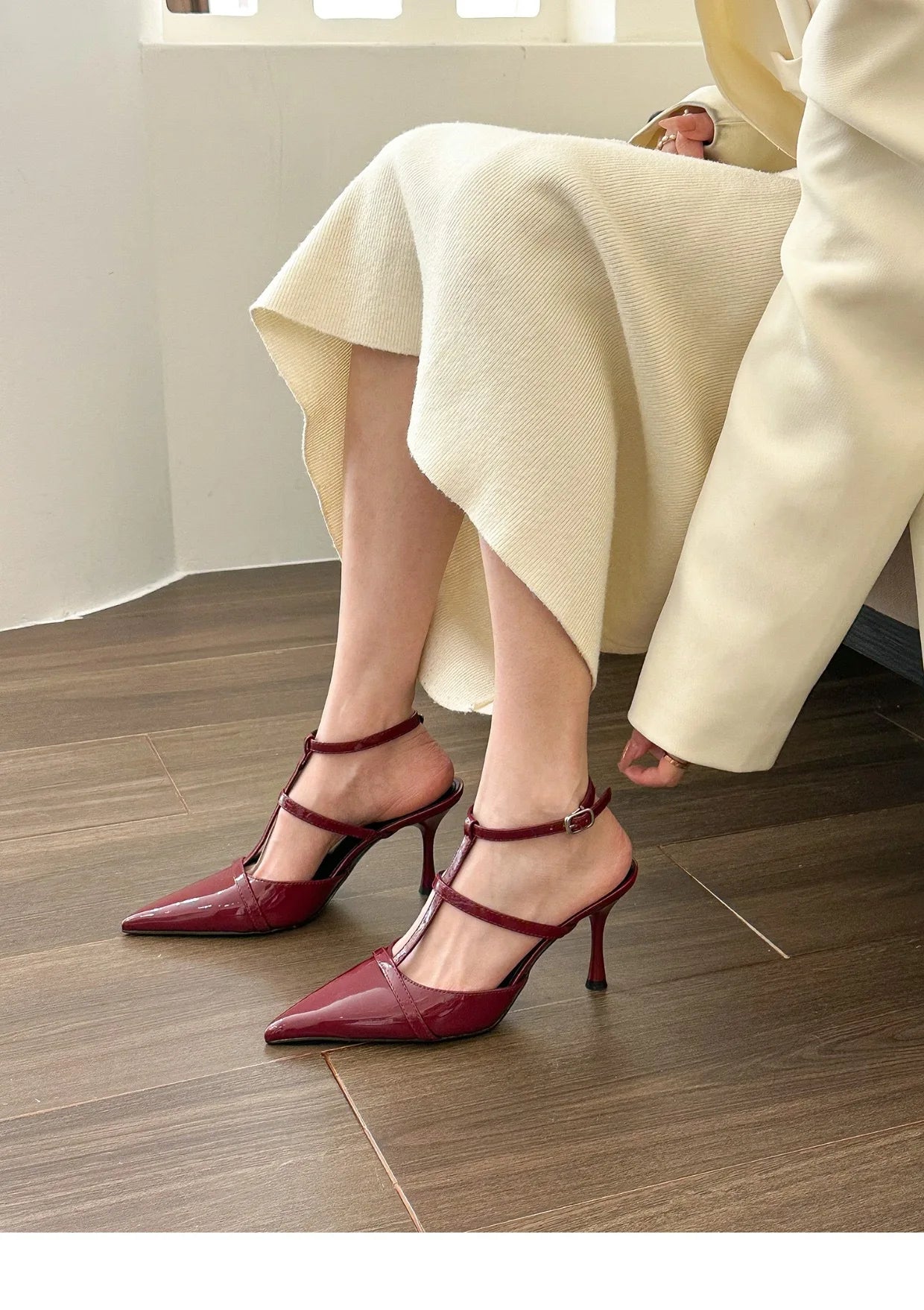 2024 New Trendy Women Gladiator Sandals Summer Pointed Toe Luxury Elegant High Heels Thin Strap Pumps Ladies Party Shoes Size 42