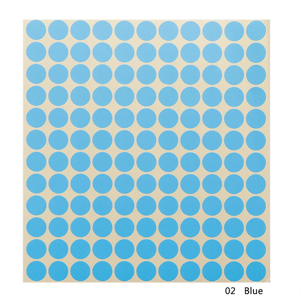 1 Sheet of 132 Blank Round Stickers Labels for Essential Oil Bottle Cap Lid Water Resistant 7 Color Sticker 13mm DIY