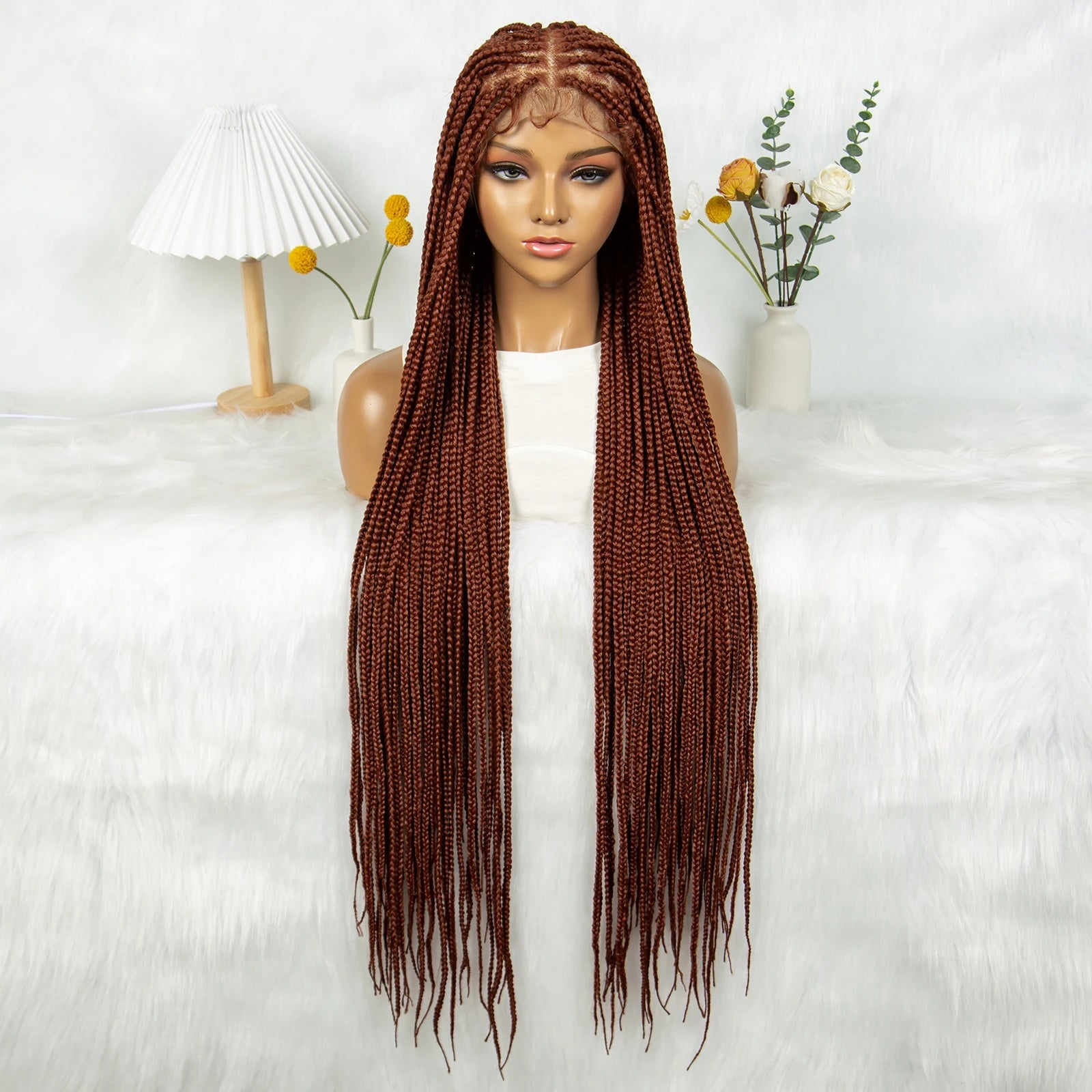 Synthetic Transparent HD Knotless Full Lace Braided Wigs For Black Women Crochet Braid Braiding Hair Viralgem Store