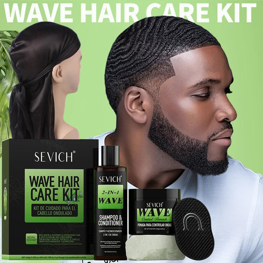 Wave Control Pomade Kit 360 Deep Wave Hair Gel Prevent hair breakage shampoo Sport Wavy Curly Hair Control Gel With Cap Kit Viralgem Store