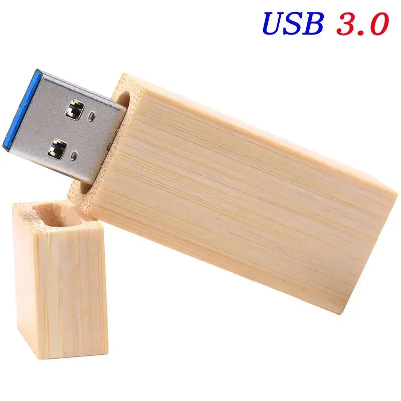 Wooden USB 3.0 Flash Drive 128GB High Speed Pen Drive 64GB Free Custom Logo Memory Stick Photography Wedding Gifts Pendrive 32GB