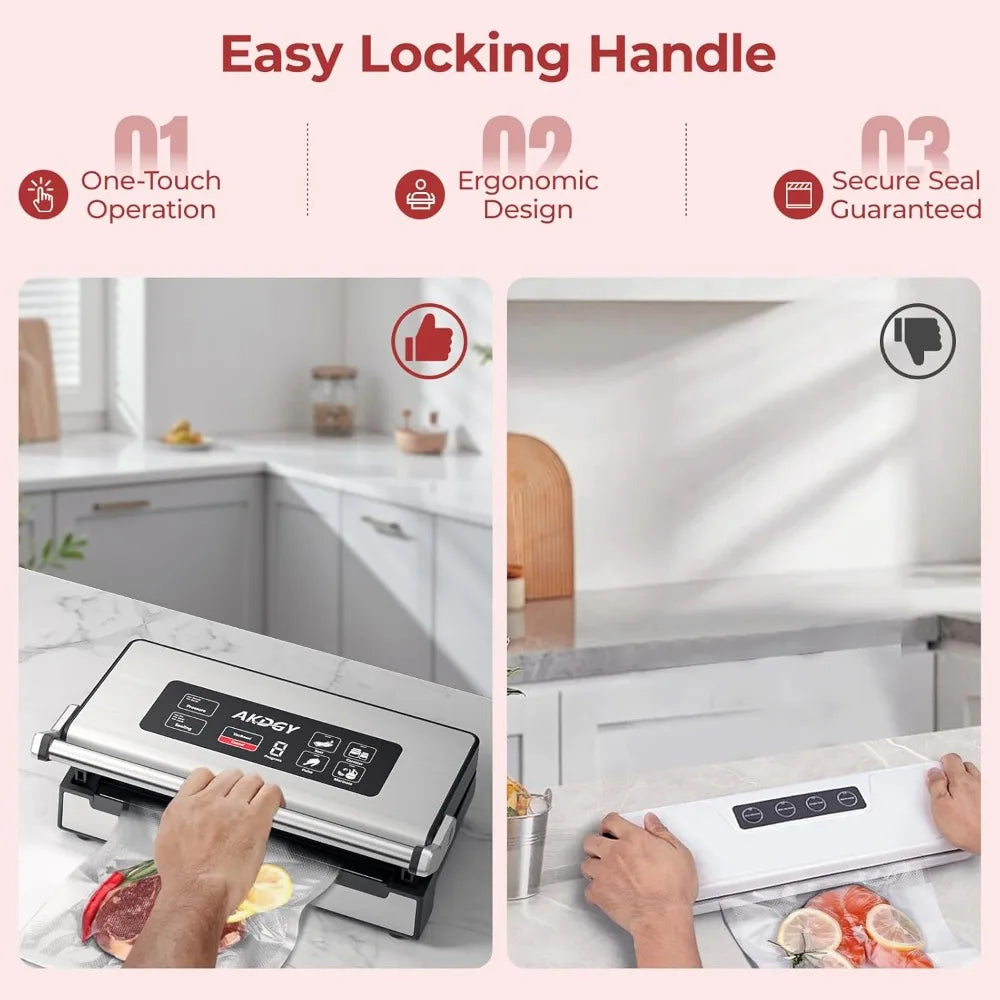 95Kpa Liquid Vacuum Sealer Machine, Full Automatic Food Sealer for Dry/Liquid/Moist Foods Strong Suction Digital Timer Viralgem Store