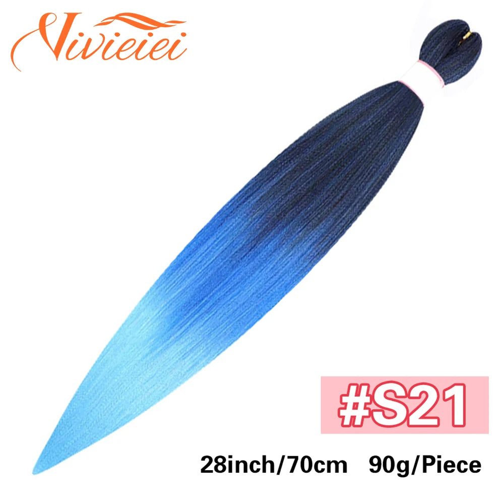 Synthetic Jumbo Braids Hair Extensions 28 Inch Braiding Hair Pre Stretched Orange Green White Blue Red Pink Purple Braids Viralgem Store