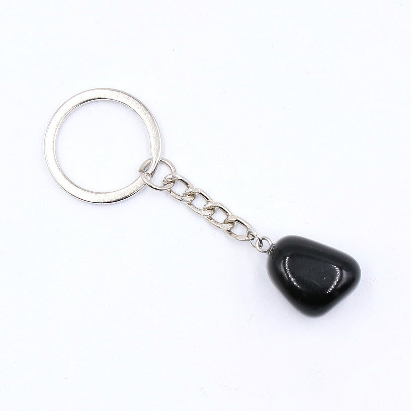 20pcs Natural Rough Raw Stone Crystal Quartzs Keychain Women Men Handbag Hangle Car Key Holder Raw Mineral Stone KeyRing Jewelry Viralgem Store