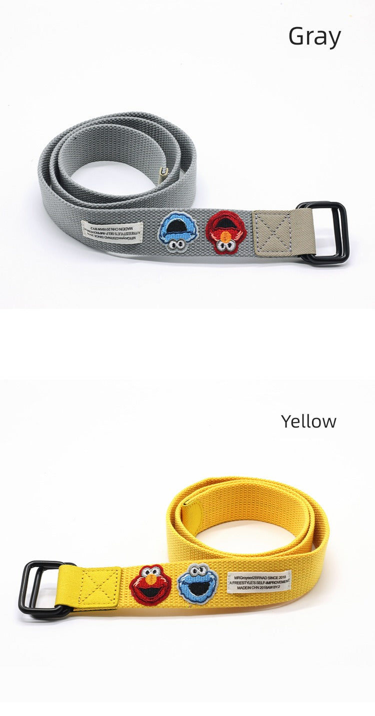 Student Ins Trendy Women's Korean-Style Double Ring Buckle Belt