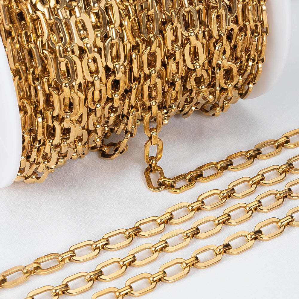 1M Stainless Steel Big Oval Cross Small Circle Link Chains Heavy Chunky Punk Chain DIY Jewelry Making Supplies Necklace Bracelet Viralgem Store