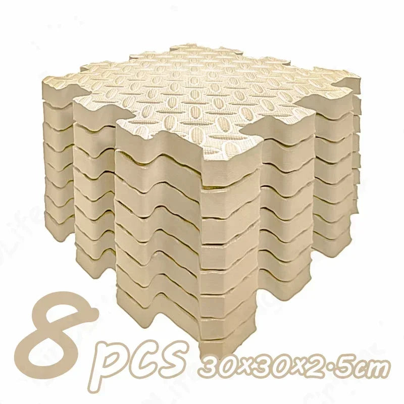 8Pcs/2.5cm Thick Nonslip Baby Crawling Play Mat Soundproof Puzzle Gym Mat for Children's Room and Eco-Friendly Puzzle Mat