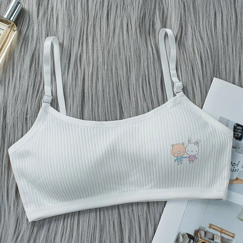 8-16 Years Kids Bras Young Girls Underwear Teenage Training Bras Women Cotton Kids cute Brassiere Tube Tops Girl's Sport Bras