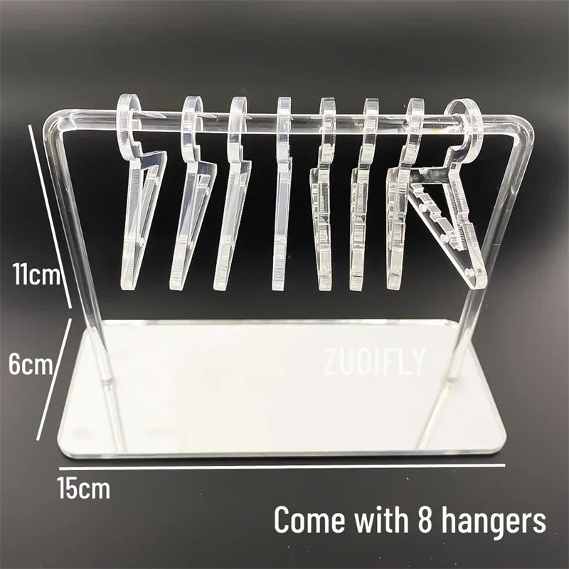8pcs Hangers Earring Jewelry Hanger Display Stand Acrylic Organizer Creative Coat Hanger Shape Tabletop Ear Stud Jewelry Storage Viralgem Store