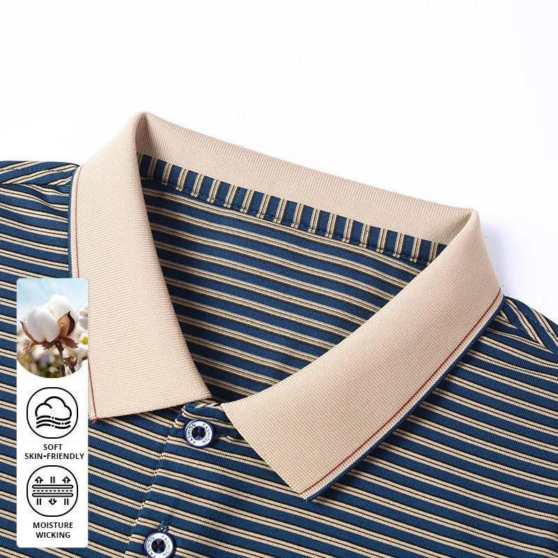 Top Grade 2025 Summer Brand Designer Polo Shirts For Men Summer Stripped Slim Fit Short Sleeve Casual Tops Fashions Men Clothes Viralgem Store