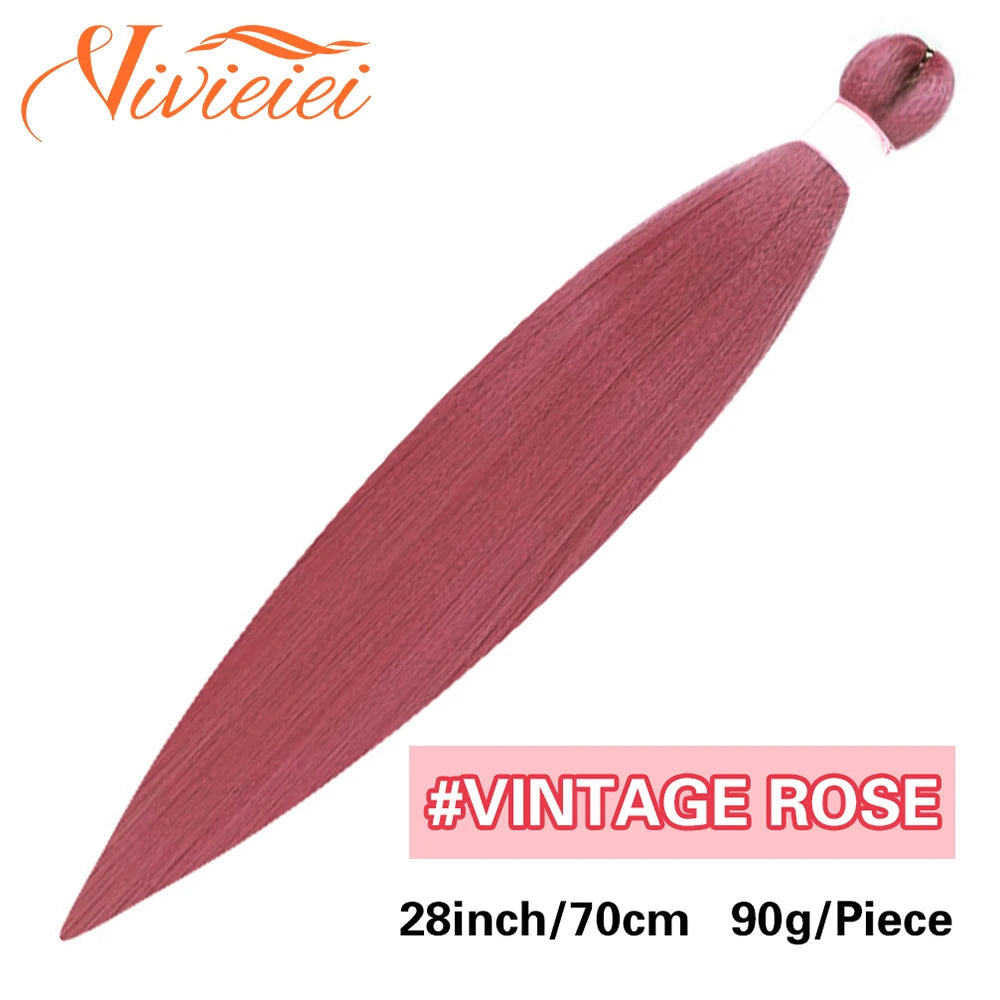 Synthetic Jumbo Braids Hair Extensions 28 Inch Braiding Hair Pre Stretched Orange Green White Blue Red Pink Purple Braids Viralgem Store