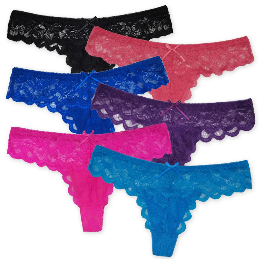 5 PCS/Set Sexy Lace Thong Women Low Waist Panties Transparent Underwear Ladies Lingere Panty Underware Womens G String 87169 Viralgem Store