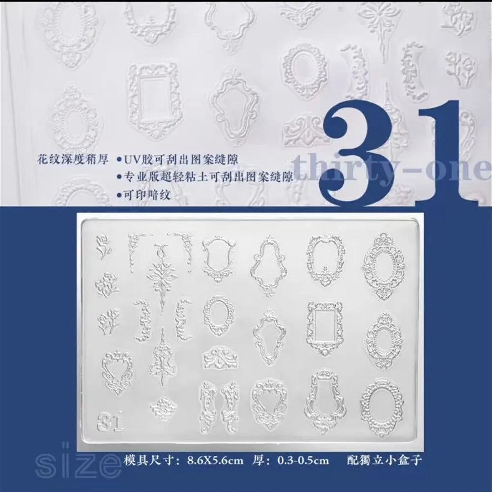 1pc Sweater Knitting Lace 3D Acrylic Mold Nail Art Decoration Nails DIY Design Silicone  Nail Art Template Nail  Mold