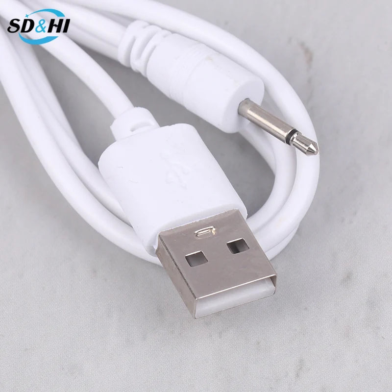 1pcs USB DC 2.5 Vibrator Charger Cable Audio Power Cord For Rechargeable Vibrators Massagers Accessories USB Power Supply Viralgem Store