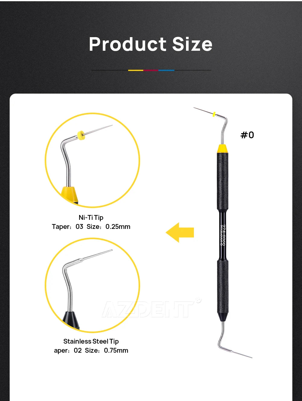 1Pcs AZDENT Dental Endo Buchanan Hand Plugger Fill Instrument NITI Tip #0 #1 #2 Endodontic Dentist Dentistry Tools