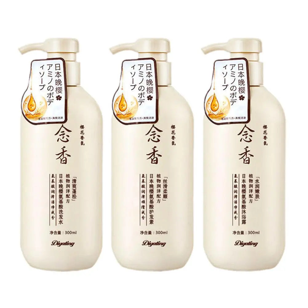 300ML Japanese Shampoo And Conditioner & Body Wash, Amino Acid Fragrant Japanese Shampoo, Japan Evening Shampoo Hair Care