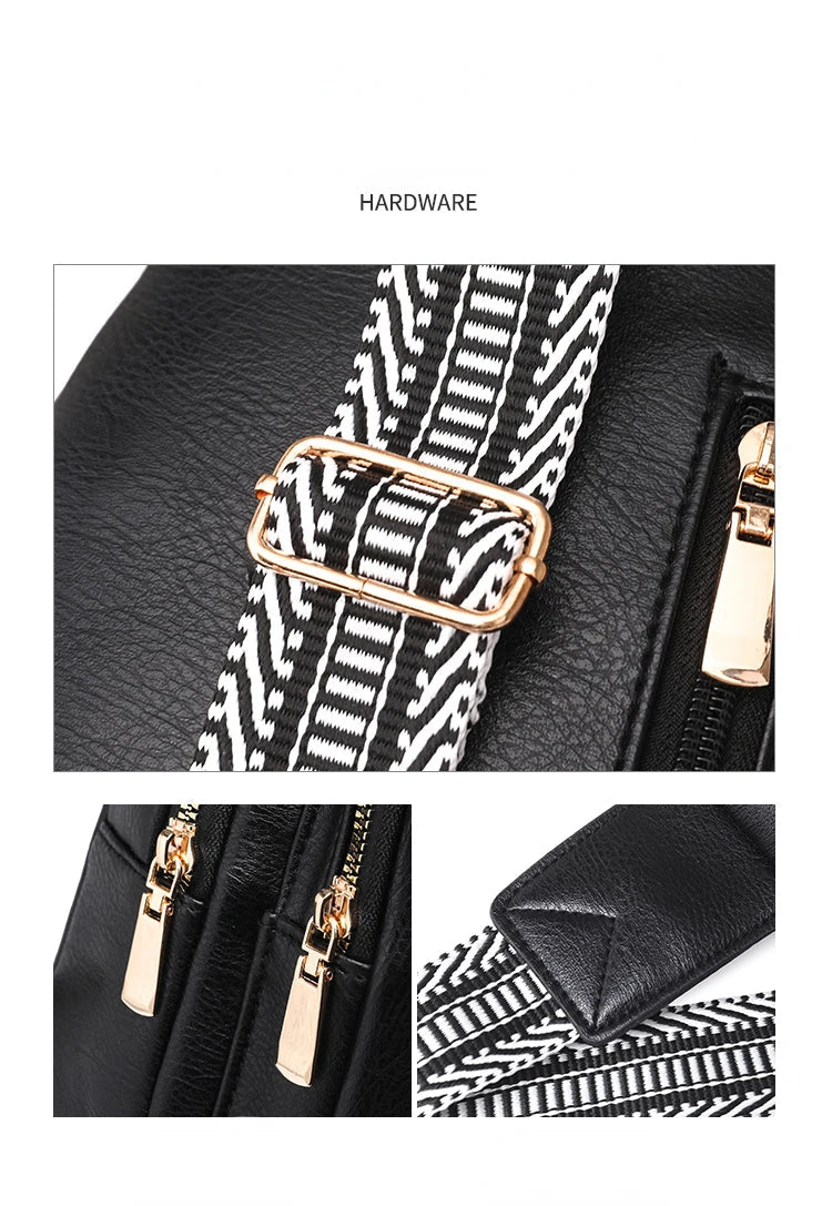 Women Bag Soft PU Leather Shoulder Purse Vintage Fashion Female Chest Bag Designer Multifunctional Shoulder Messenger Crossbody Viralgem Store