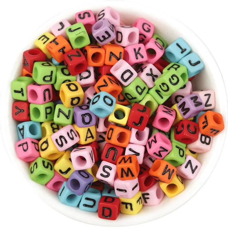 200pcs Mixed Letter Acrylic Beads Round Flat Alphabet Spacer Beads For Jewelry Making Handmade Diy Bracelet Necklace