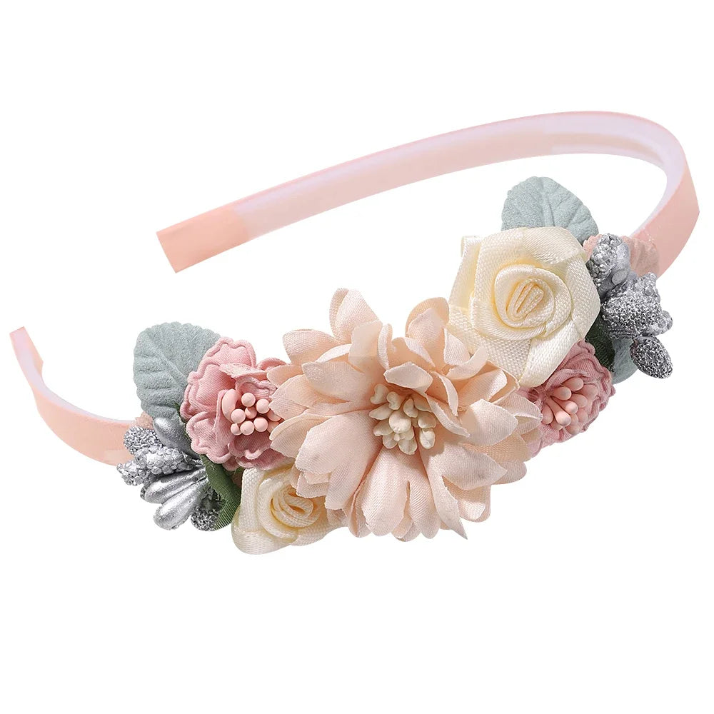 1pcs Artificial Flower Crown Headband Bride Wedding Hairband  Hair Accessories Women Girls Sweet Floral Hair Hoop Party Headwear
