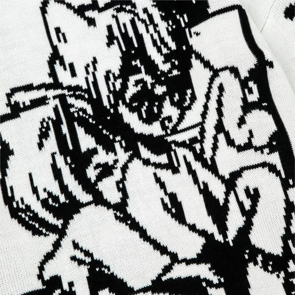 Vintage Cartoon Knitted Sweaters Men Casual Oversized Fashion Women Streetwear Tops Harajuku Pullover Y2k Aesthetic Clothes Goth