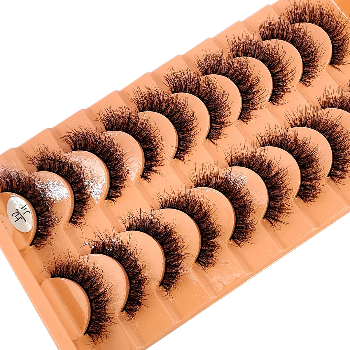 10 Pairs 3D Faux Mink Lashes Fluffy Soft Beauty Wispy Natural Short False Eyelashes Curly lashes Makeup Classic Thick eyelashes