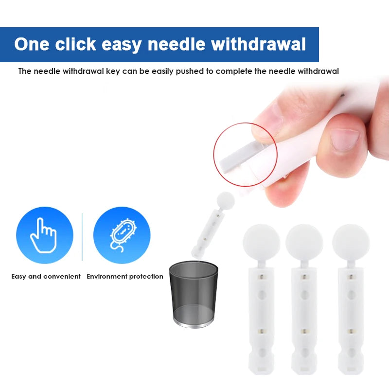 50Pcs Sterile Lancets Kit for 28G Pen Glucose Meter Disposable Needles Measuring Blood Sugar Level Medical Diabetes Accessories