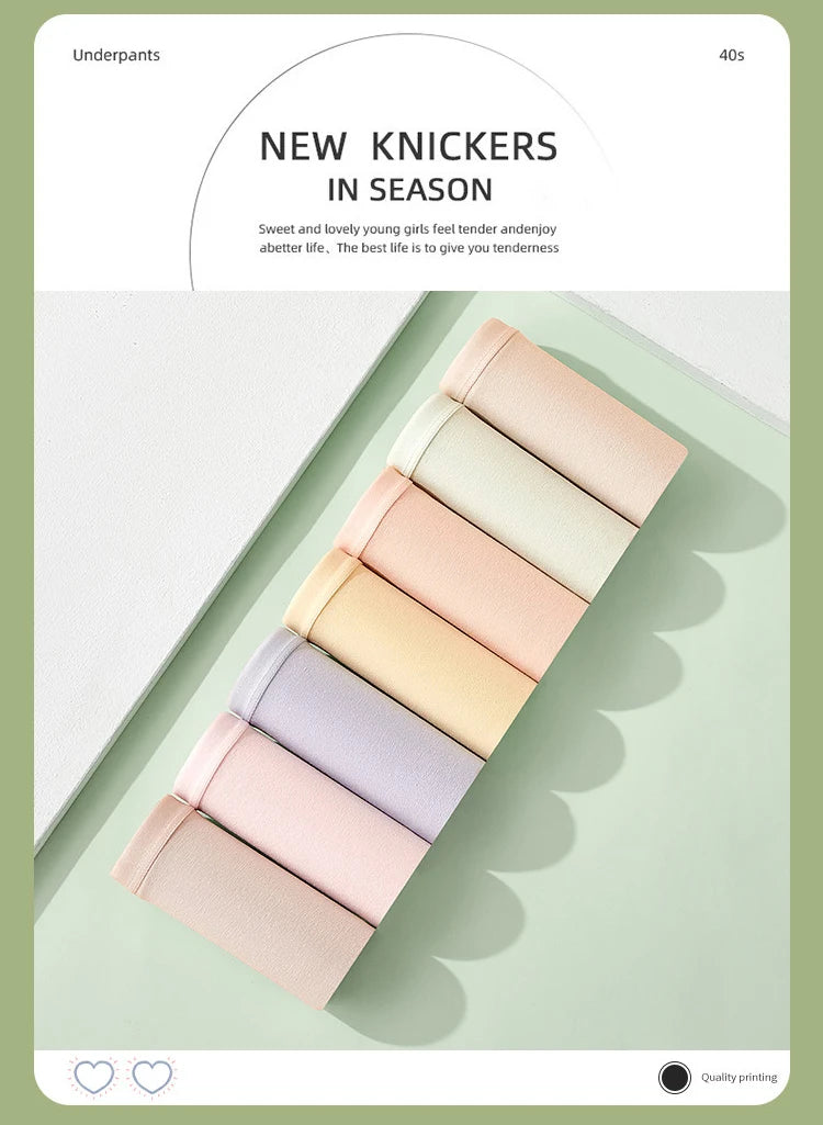 7Pcs Cotton Women's Panties Breathable Underwear Seamless Girls Briefs Solid Panty Soft Underpants Sexy Low-Rise Female Lingerie