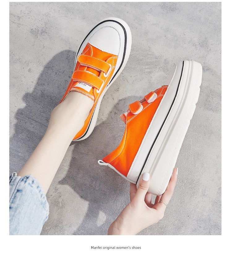 White Shoes Thick Sole Elevator Wild Best Selling Canvas Shoes