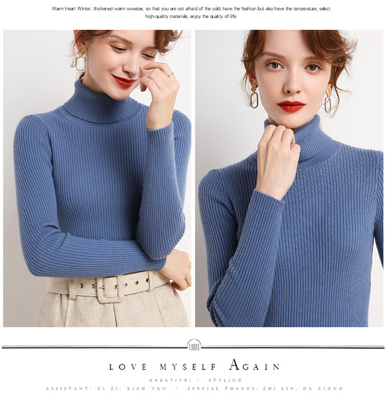 Women Turtleneck Sweater Knitted Soft Pullovers Cashmere Jumpers Basic Soft Sweaters For Women 2024 Autumn Winter