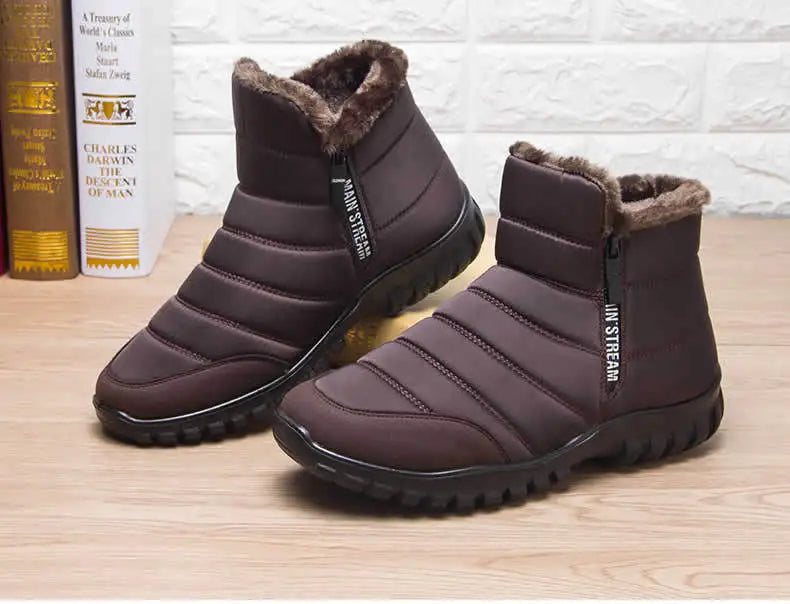 2024 Winter Men Ankle Snow Boot Waterproof Non Slip Shoe for Men Casual Keep Warm Plush Plu Size Couple Footwear Chaussure Homme