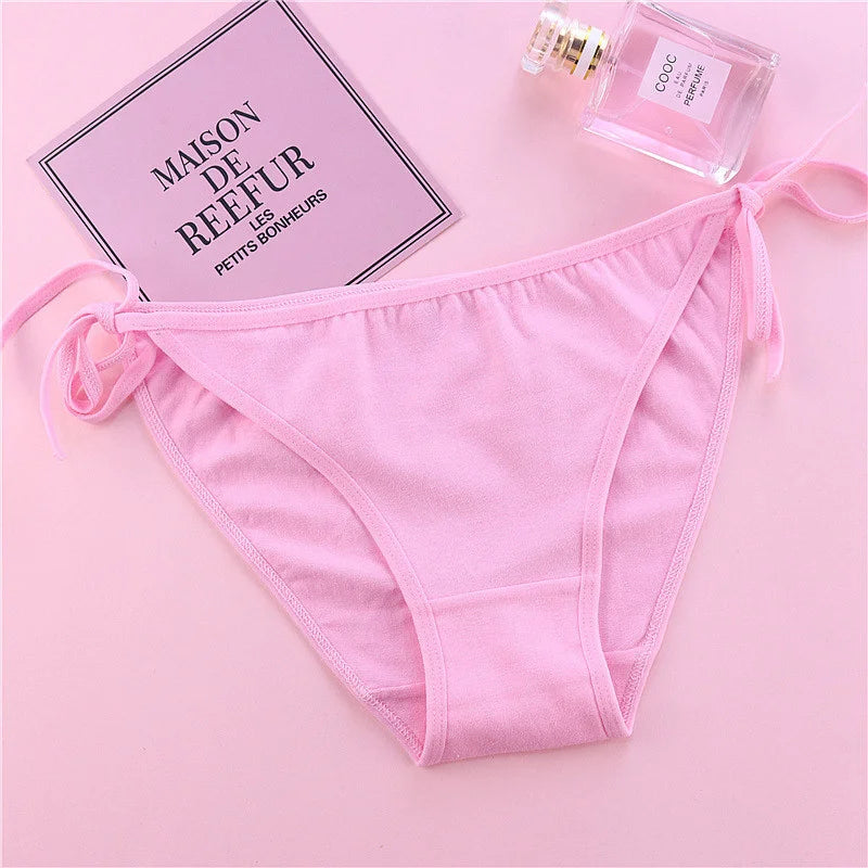 SP&CITY Young Girls Student Cute Underwear Women Japan Lace Up Cotton Panties Funny Hollow Out Seamless Briefs Female Lingerie