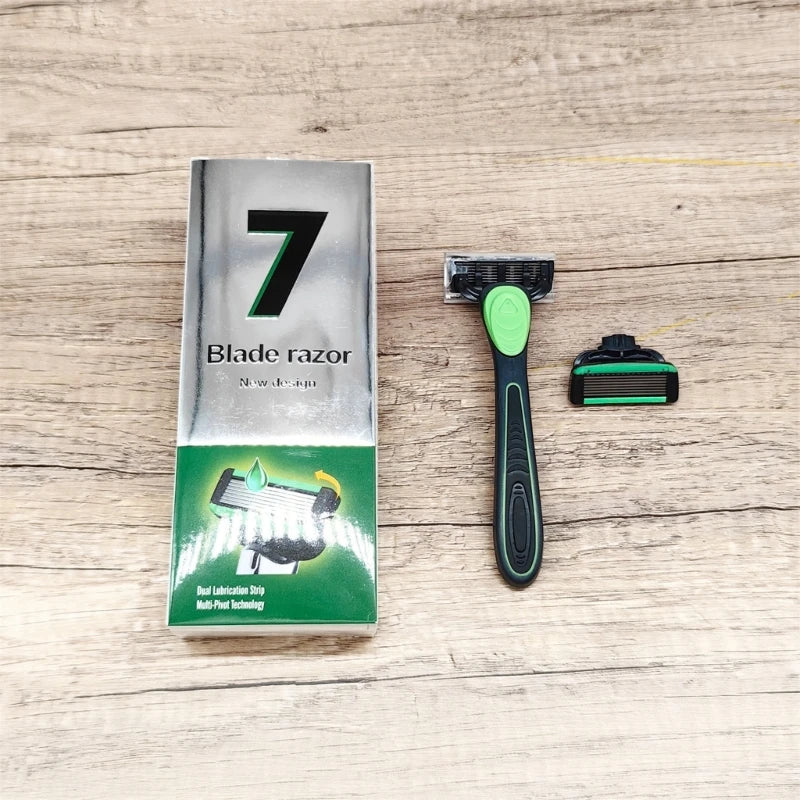 Upgrade Your Shaving Routine with 7 Layer Head Set and Rubber Handle Grooming